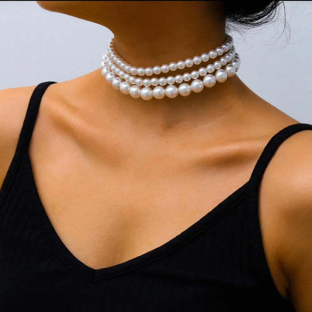 Zestaw naszyjnika choker z perłami - (zestaw 3) naszyjnik z perłami