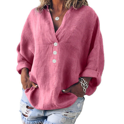 Pamella - Stylowy, luźny T-shirt z długim rękawem
