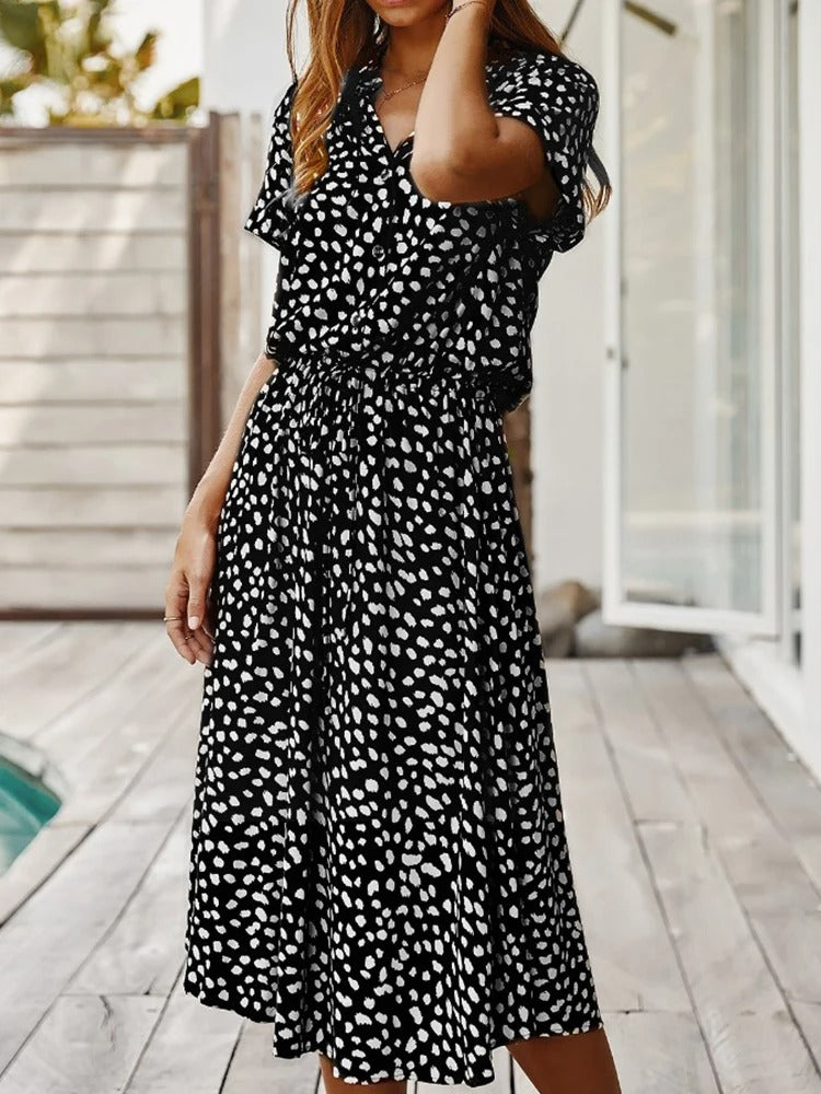 Vexana - Leichtes Sommerkleid Damen mit Print Elegant