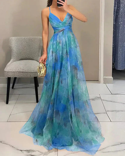 Gwendolyn - Stylowa Sukienka Maxi w Kwiaty Damska