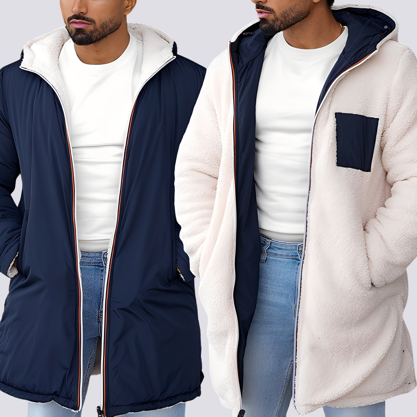 Hubert - Dwustronna, nowoczesna kurtka męska z kapturem