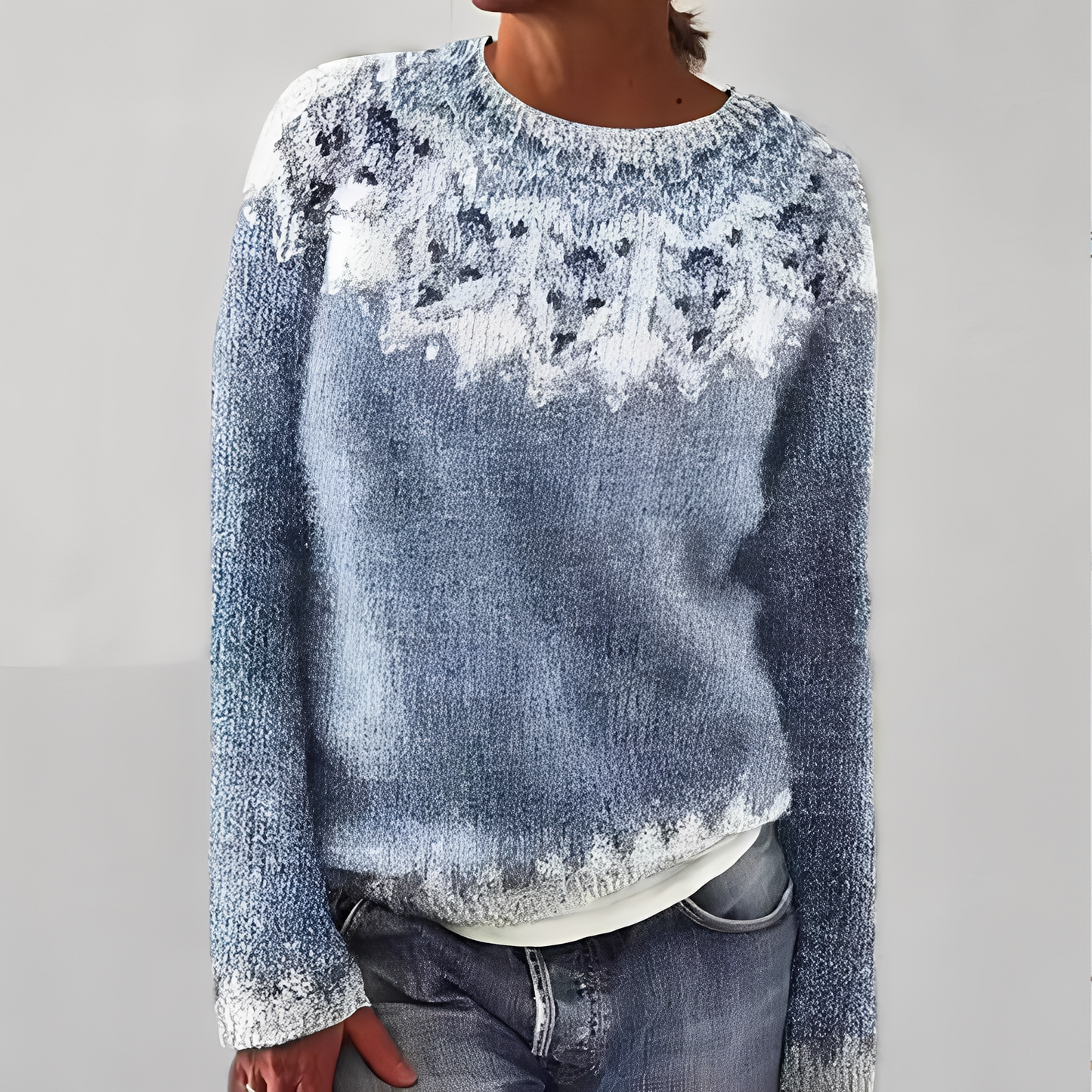 Heather - Tradycyjny damski sweter z wzorem