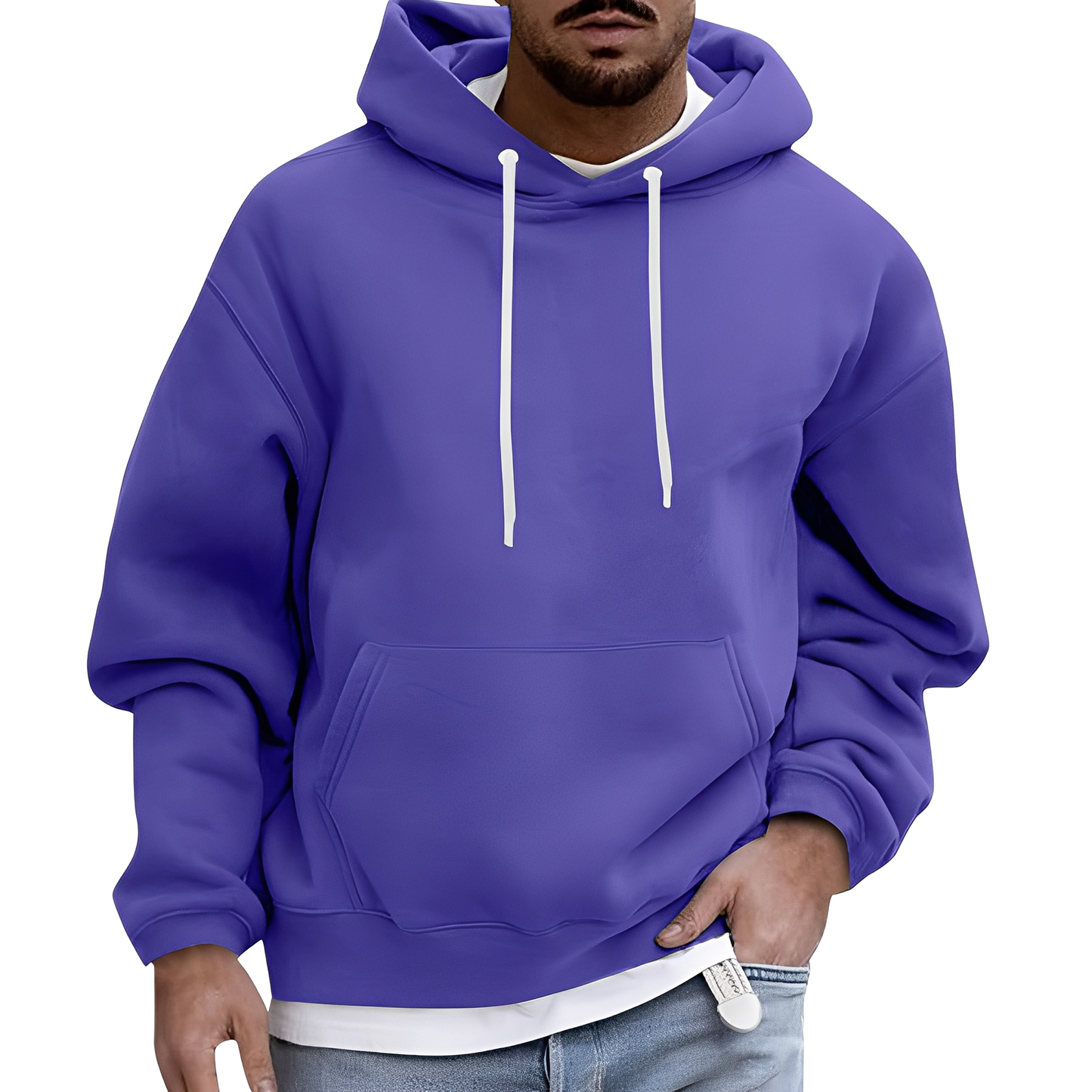 Rupert - Luźna męska bluza z kapturem i przednią kieszenią