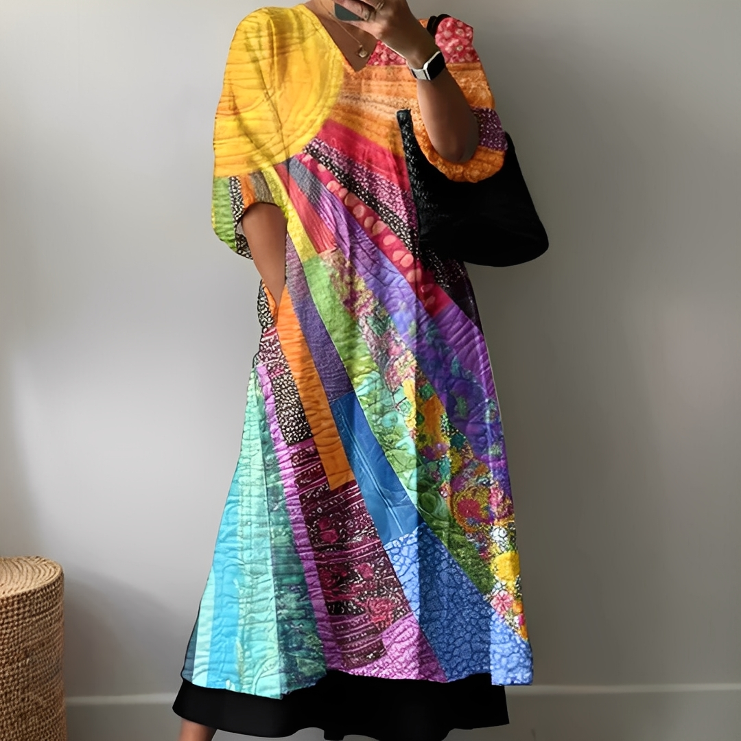 Angeleka - Kolorowa i wygodna sukienka dla kobiet