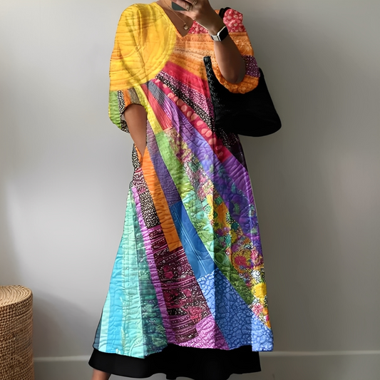 Angeleka - Kolorowa i wygodna sukienka dla kobiet