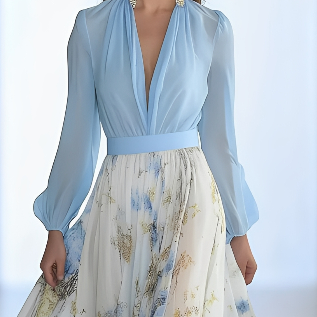 Sandrine - Oddychająca sukienka z dekoltem V dla kobiet