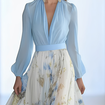 Sandrine - Oddychająca sukienka z dekoltem V dla kobiet