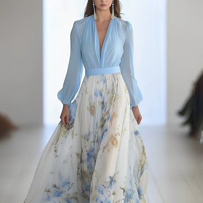 Sandrine - Oddychająca sukienka z dekoltem V dla kobiet