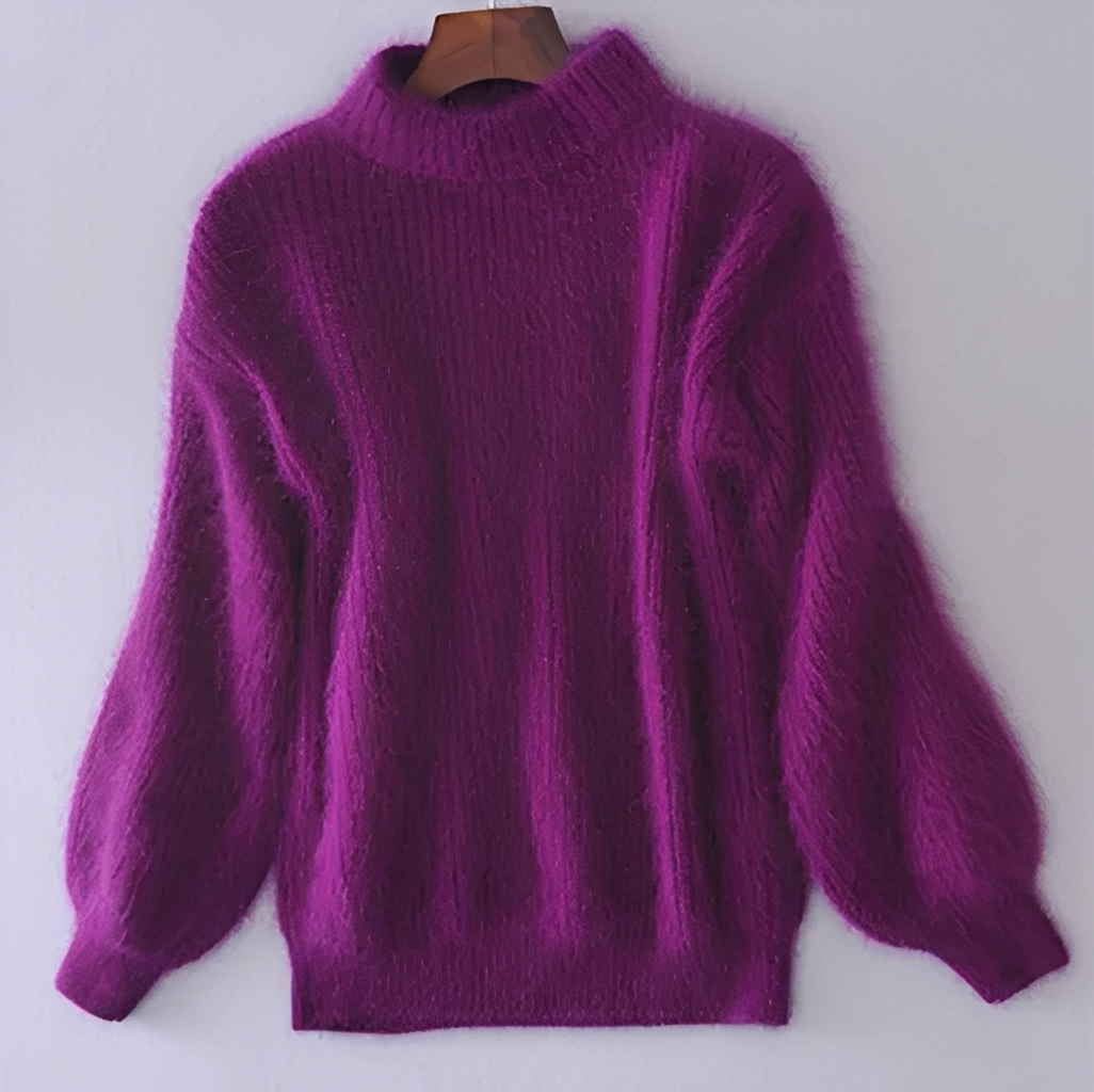 Brenda – Vintage Sweter w Stylu Angora