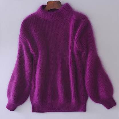 Brenda – Vintage Sweter w Stylu Angora