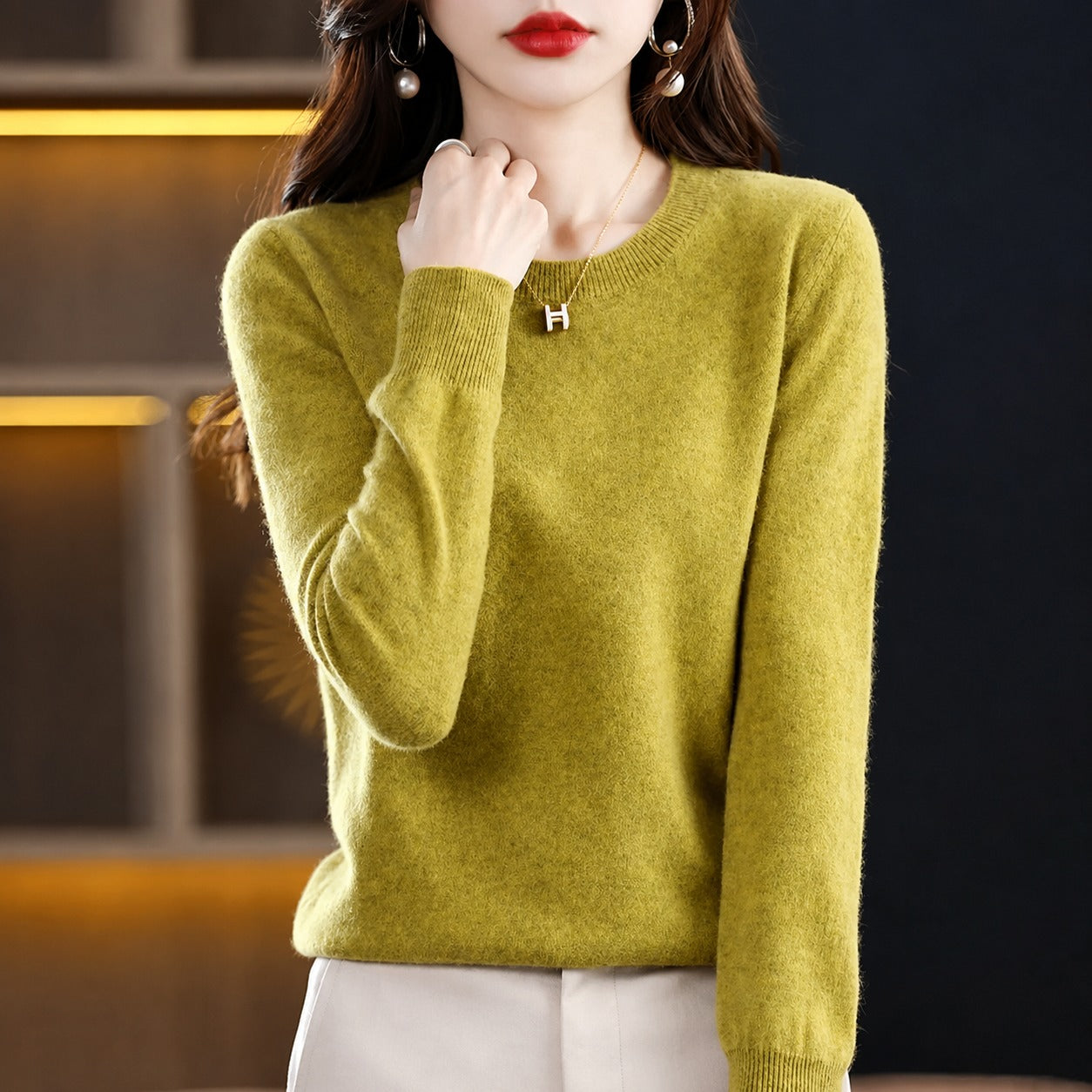 Erica - Swobodny Damski Sweter z Okrągłym Dekoltem
