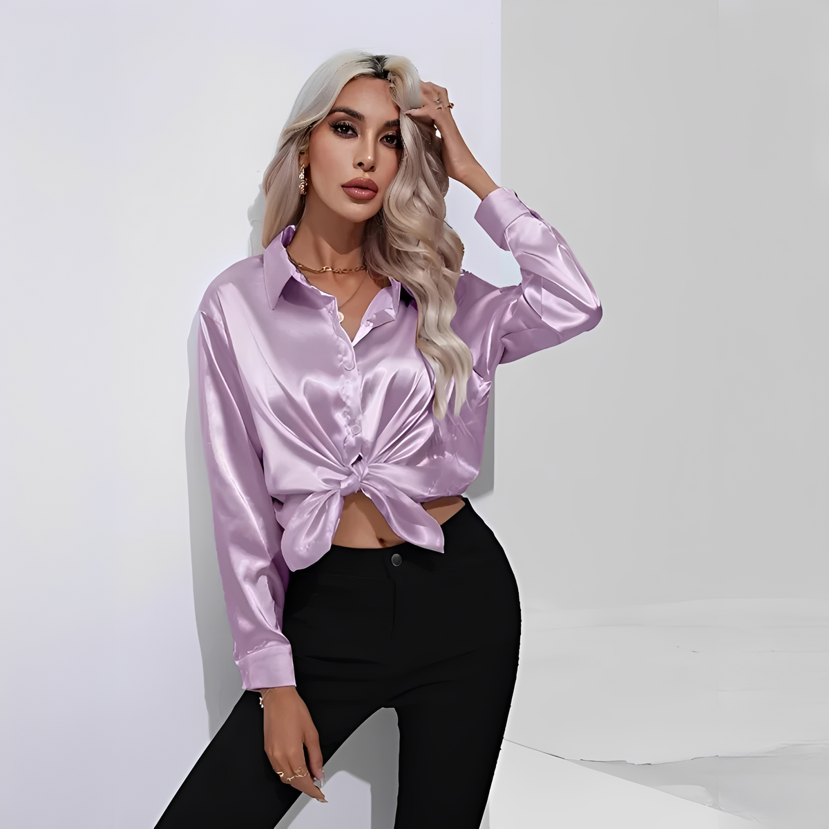 Liliane - Elegancka bluzka z długimi rękawami