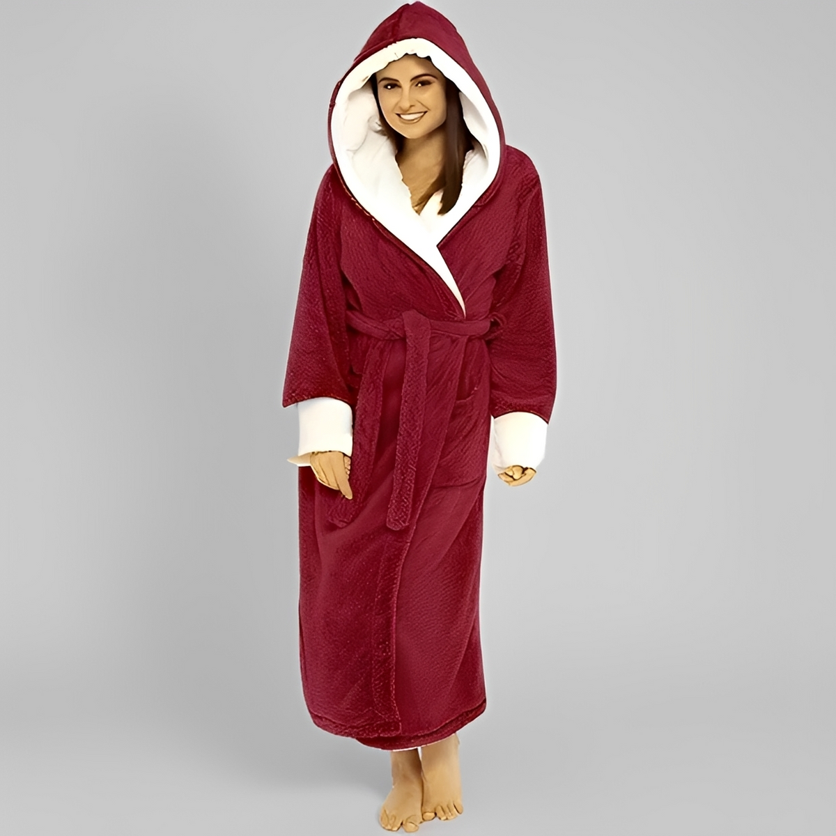 Carleta - Miękki i elegancki szlafrok z kapturem
