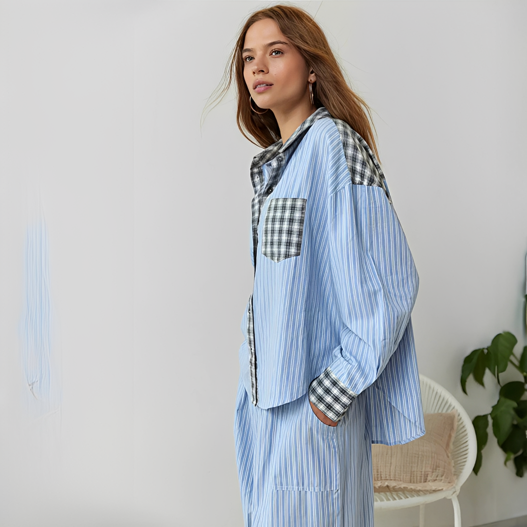 Ellenora - Wygodny i ciepły zestaw piżamowy