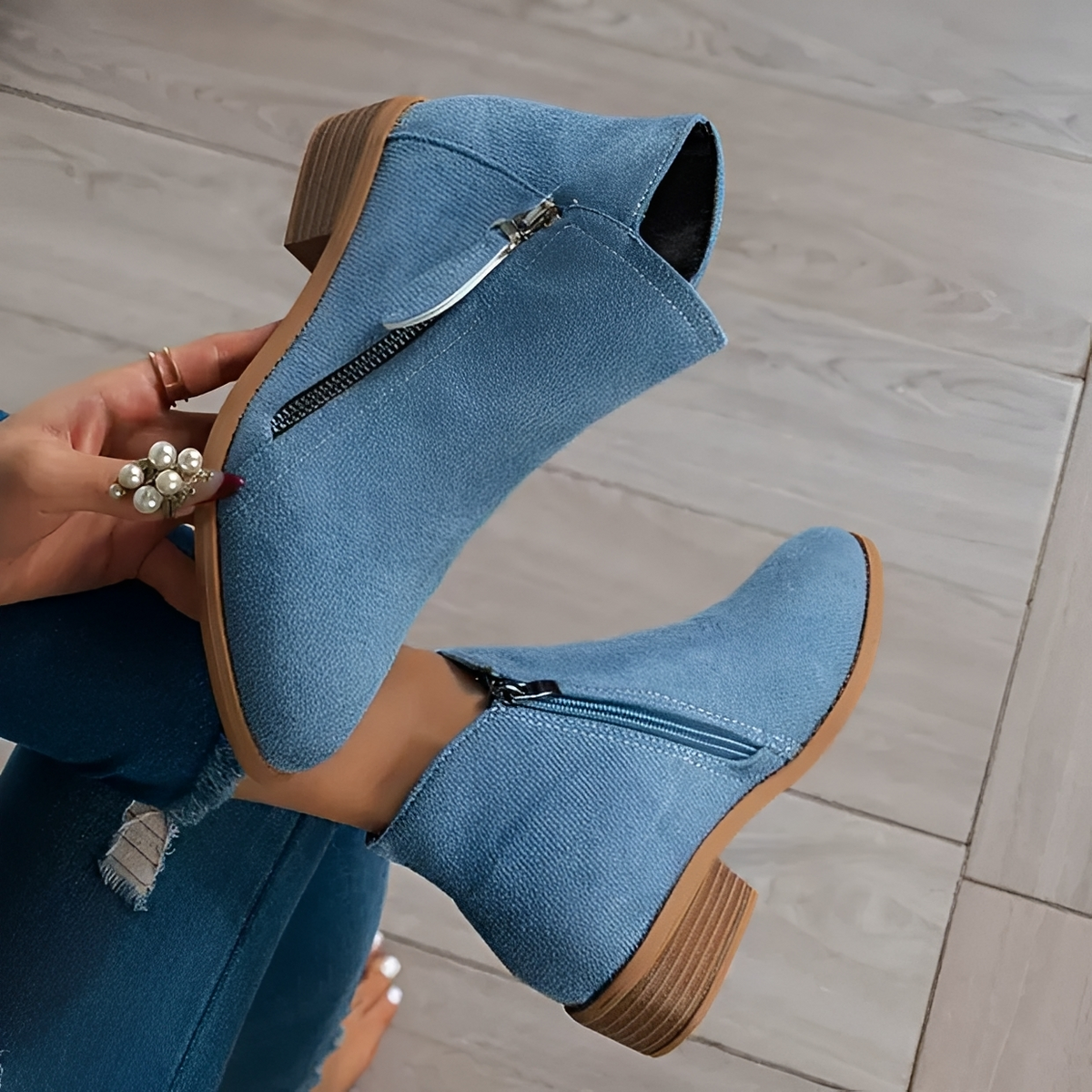 Klara - Eleganckie i szykowne botki z zamkiem błyskawicznym