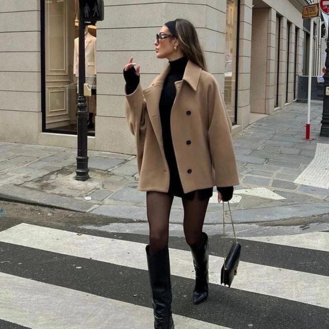Hannah - Elegancki i ciepły oversize płaszcz