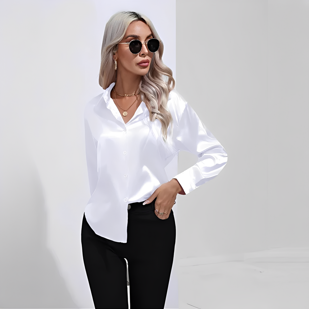 Liliane - Elegancka bluzka z długimi rękawami