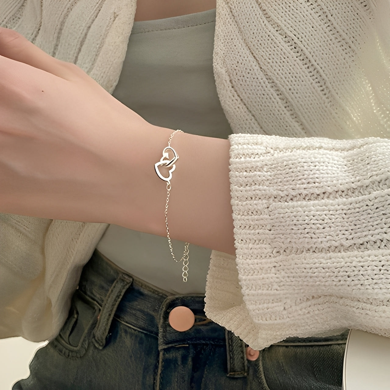 Amara – Bransoletka amulet z podwójnym sercem