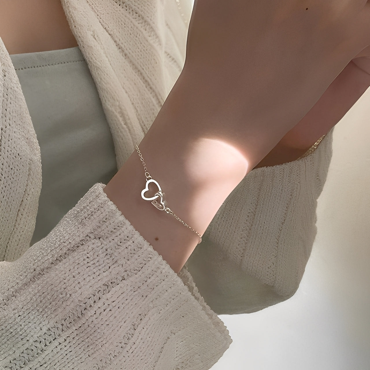 Amara – Bransoletka amulet z podwójnym sercem