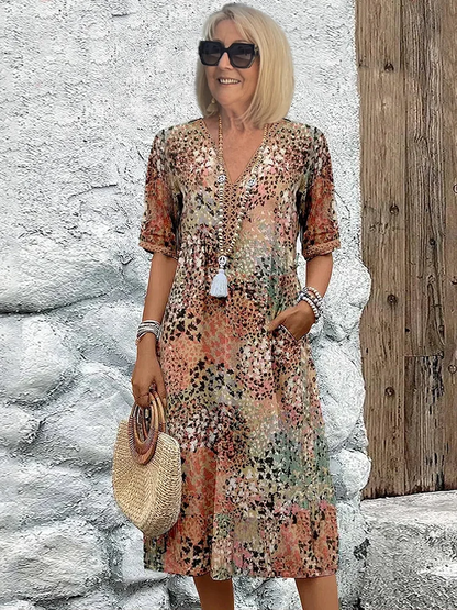 Harper - Elegancka sukienka midi w kwiaty