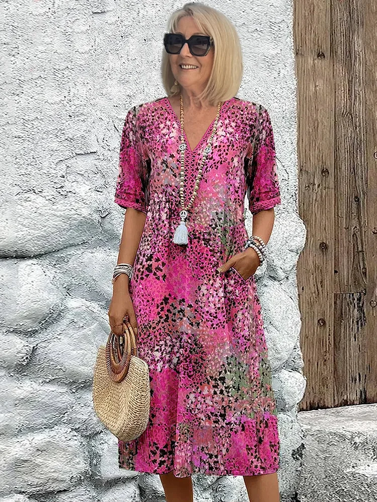 Harper - Elegancka sukienka midi w kwiaty