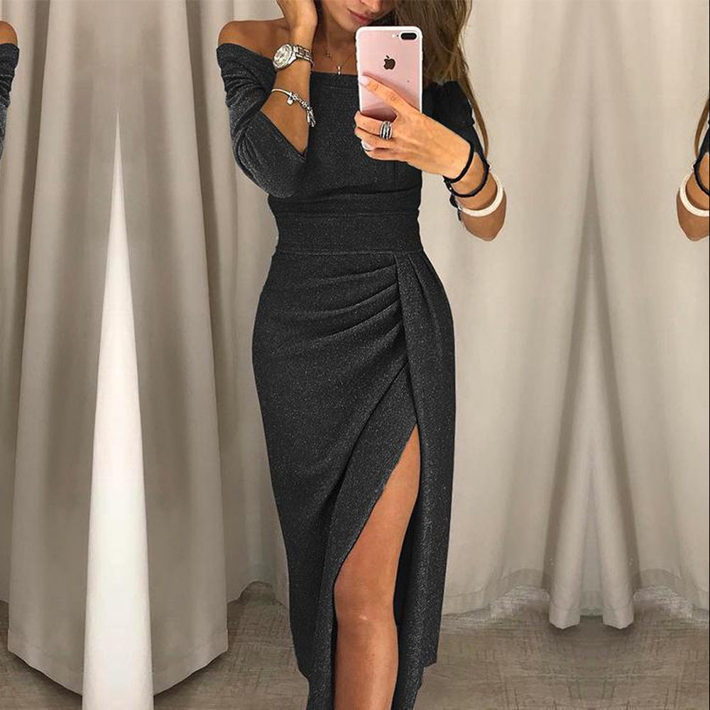 Alessandra – Elegancka sukienka z odkrytymi ramionami dla kobiet