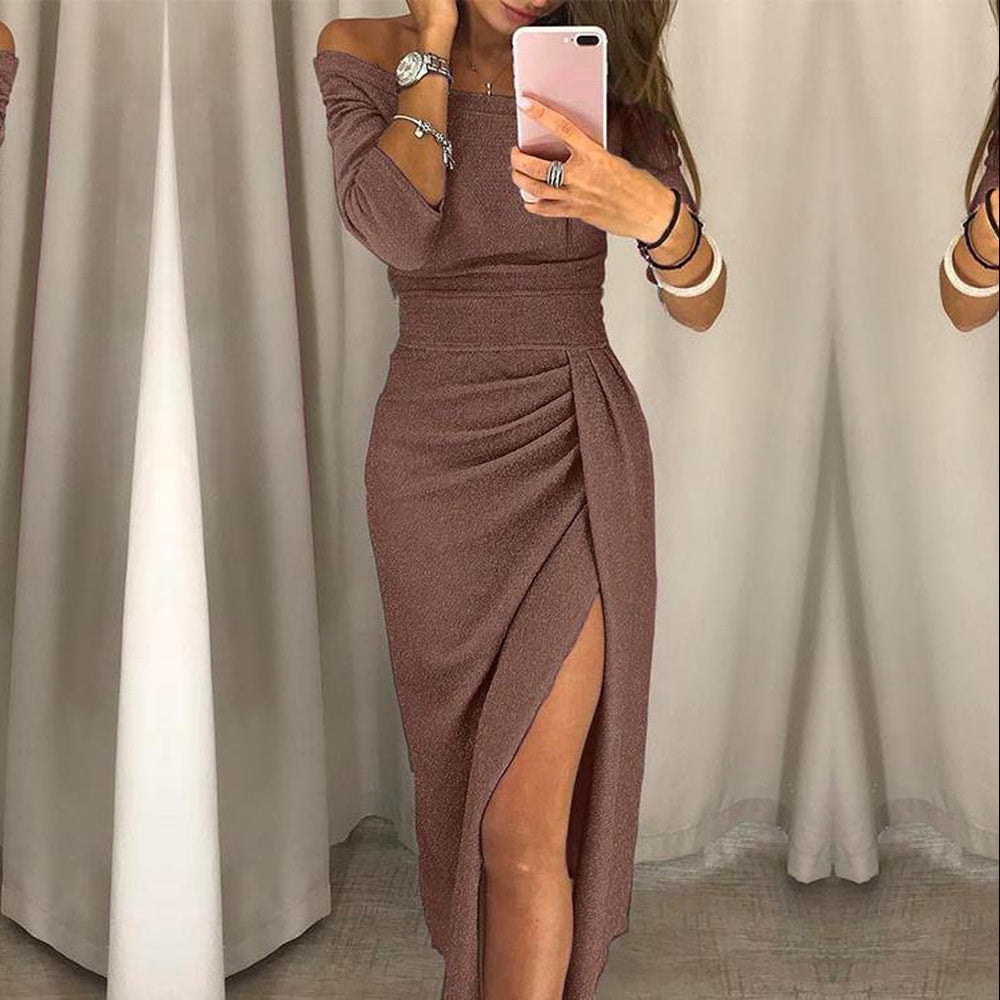 Alessandra – Elegancka sukienka z odkrytymi ramionami dla kobiet