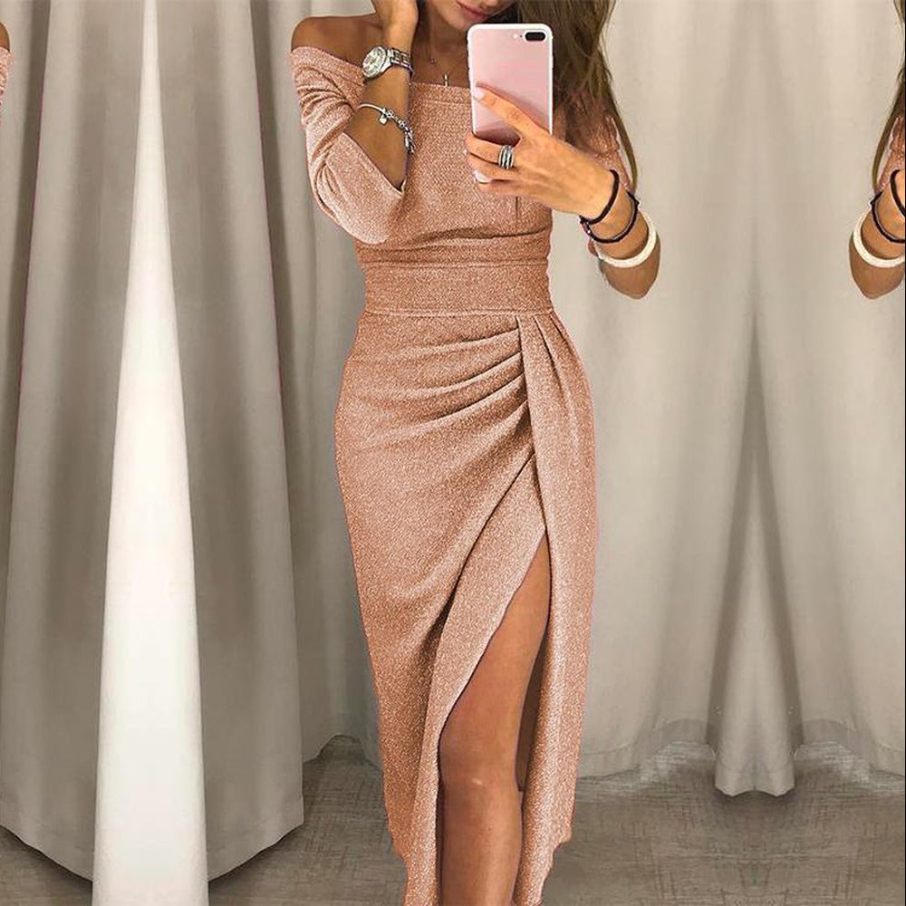 Alessandra – Elegancka sukienka z odkrytymi ramionami dla kobiet
