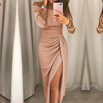 Alessandra – Elegancka sukienka z odkrytymi ramionami dla kobiet