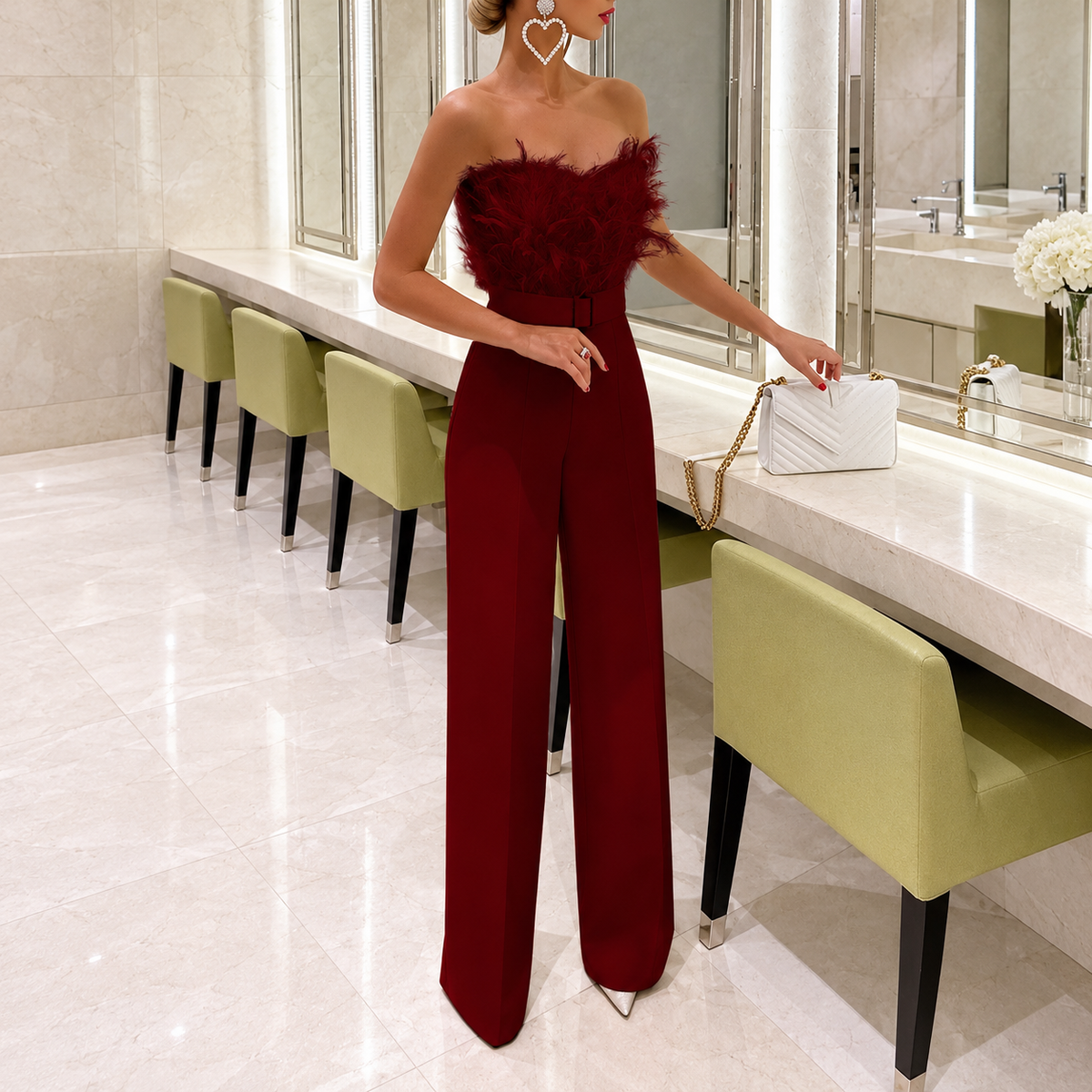 Frola - Elegancki Jumpsuit z Bandeau-Top