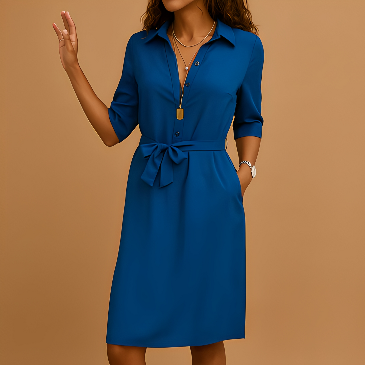 Anjanet - Elegantes und bequemes Hemdblusenkleid für Frauen