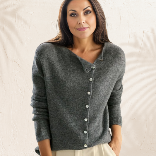 Zuri – Sweter Elegancki z Guzikami