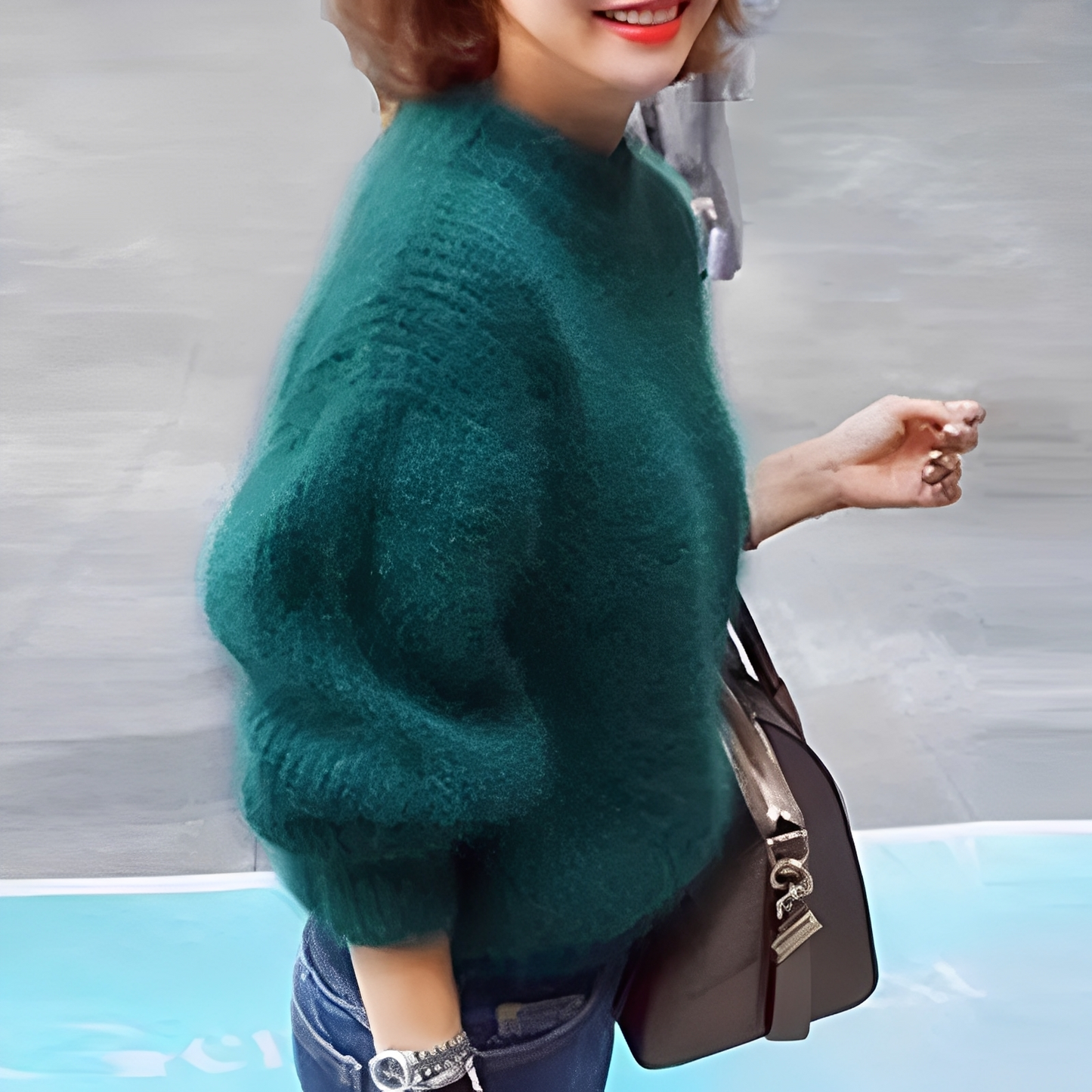 Brenda – Vintage Sweter w Stylu Angora