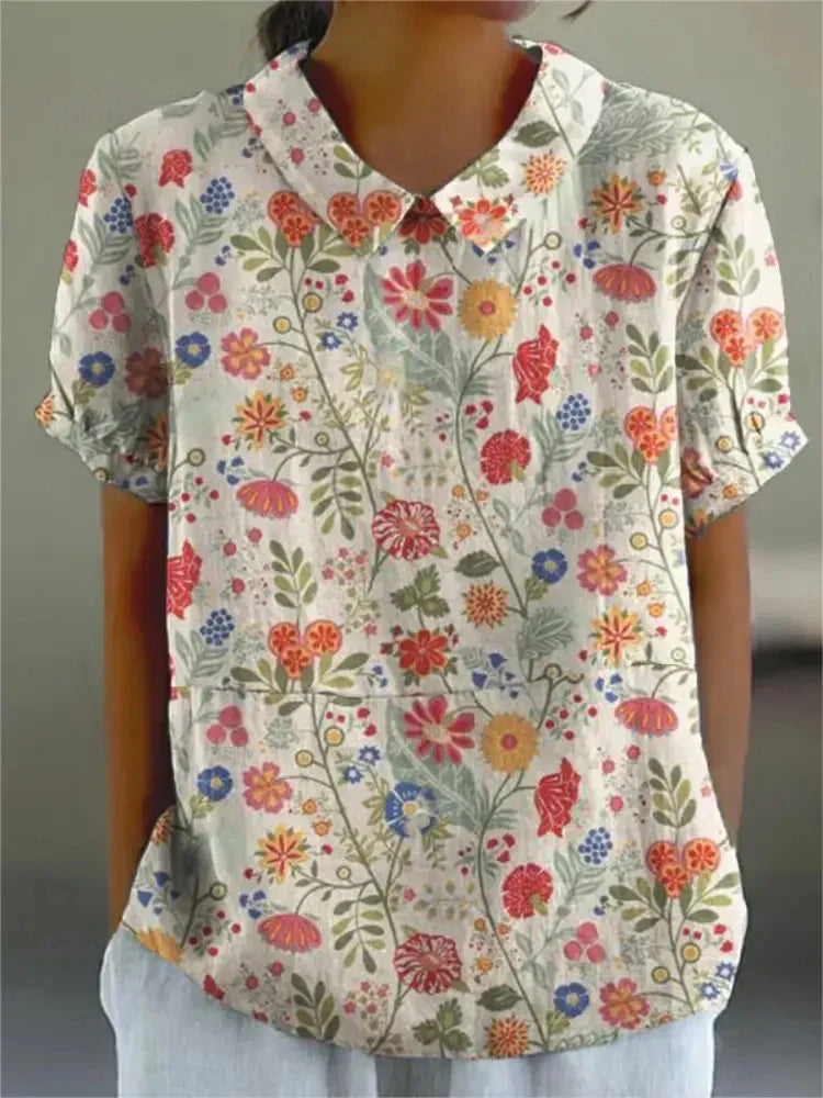 Shelby - Vintage Kwiatowa Bluzka Damska Casual