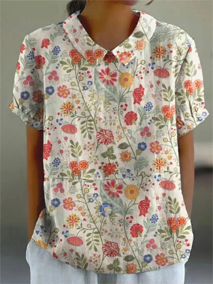 Shelby - Vintage Kwiatowa Bluzka Damska Casual