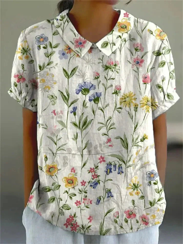 Shelby - Vintage Kwiatowa Bluzka Damska Casual