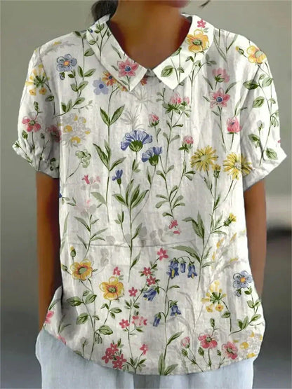 Shelby - Vintage Kwiatowa Bluzka Damska Casual