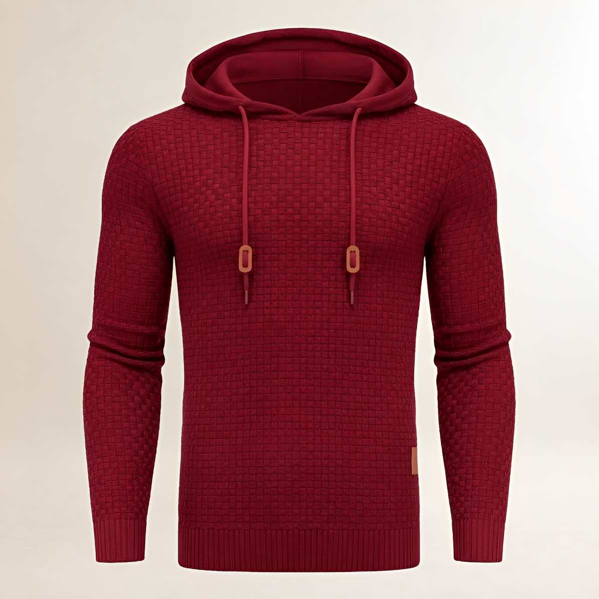Bluza męska rozpinana bez ZIPu, pull-over z fakturą kosza, kapurtka z regulowanym ściągaczem