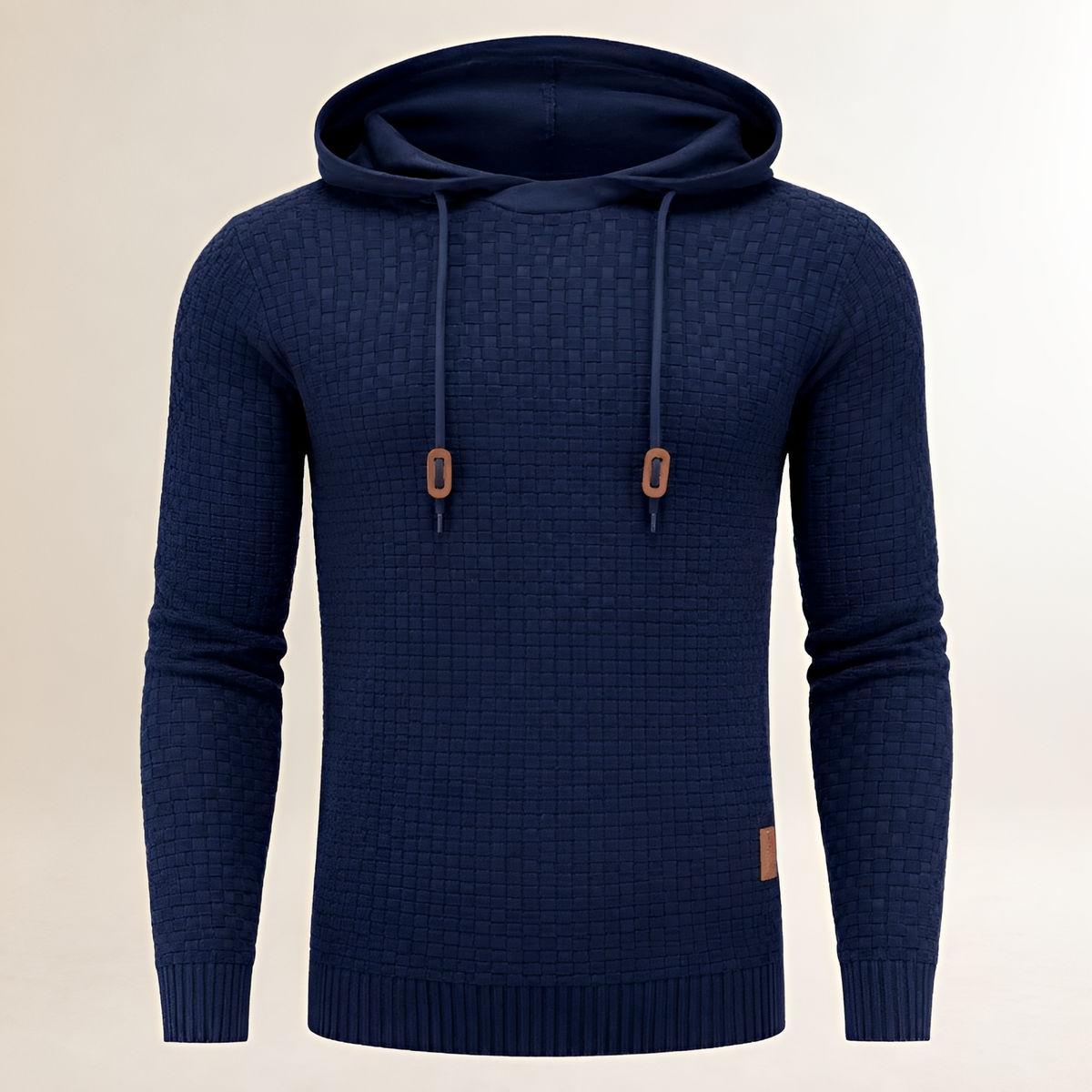 Bluza męska rozpinana bez ZIPu, pull-over z fakturą kosza, kapurtka z regulowanym ściągaczem