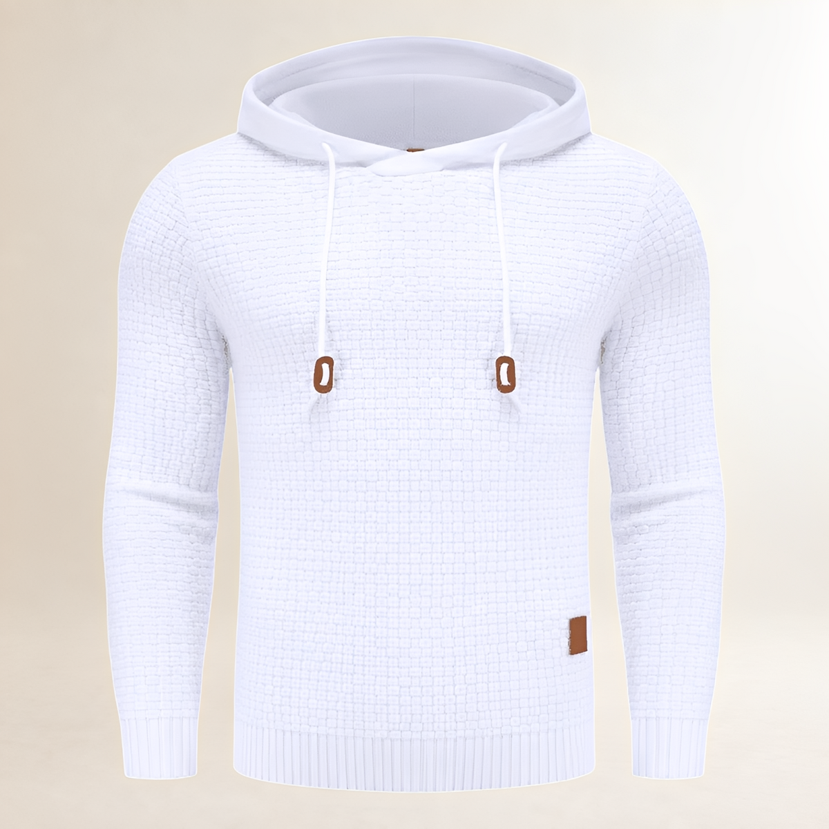 Bluza męska rozpinana bez ZIPu, pull-over z fakturą kosza, kapurtka z regulowanym ściągaczem