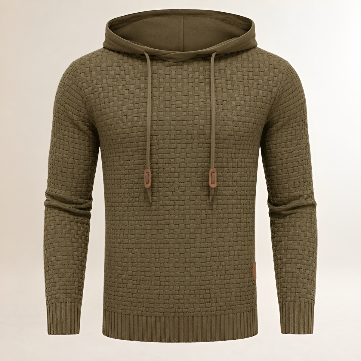 Bluza męska rozpinana bez ZIPu, pull-over z fakturą kosza, kapurtka z regulowanym ściągaczem