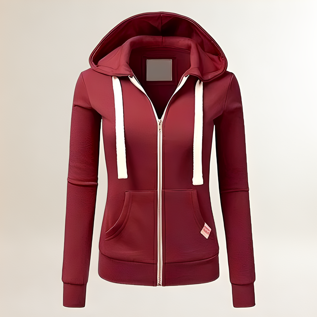 Damska bluza zip-up z dopasowanym krojem - długie rękawy, kangurka, różne rozmiary