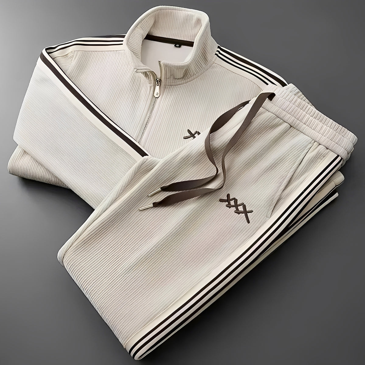 Dres męski sportowy z zamkiem i sznurkiem do regulacji, sportowy design