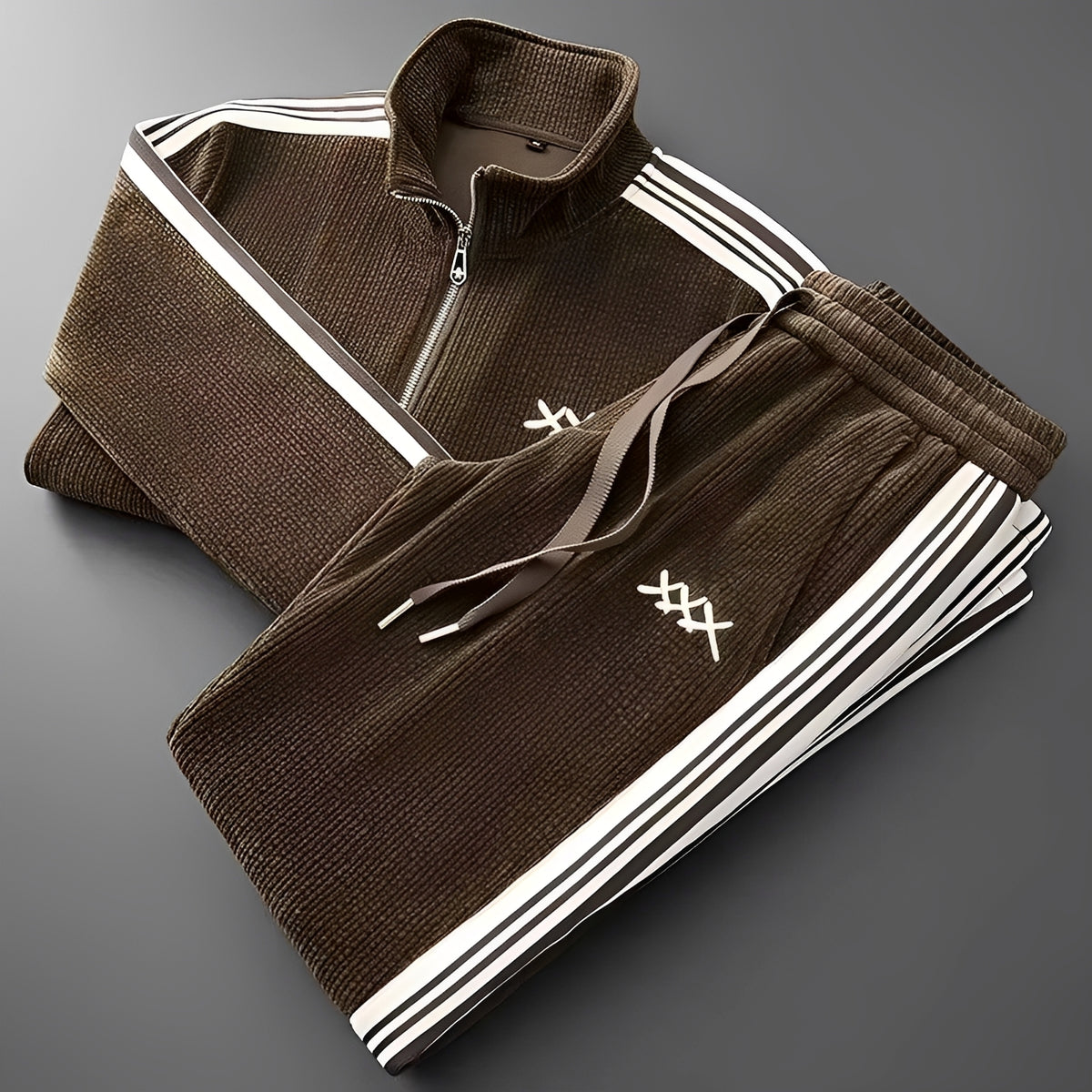 Dres męski sportowy z zamkiem i sznurkiem do regulacji, sportowy design