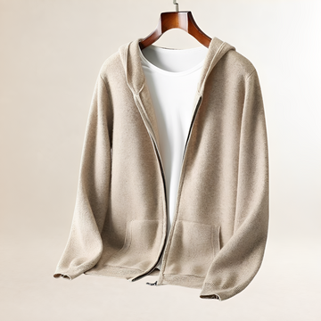 Męska bluza zip z teksturą i kieszeniami - relaxed fit, pełny zamek
