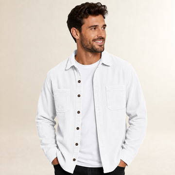 Męska koszula overshirt z klapami i zapięciem na guziki - regularny krój