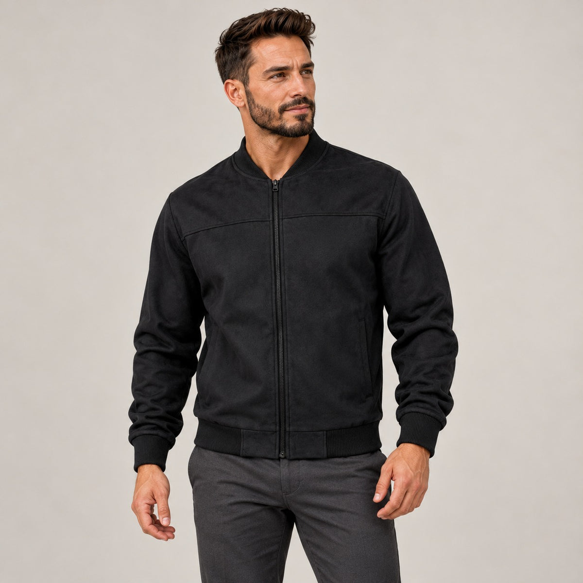 Męska kurtka bomberka z zamkiem slim fit casual
