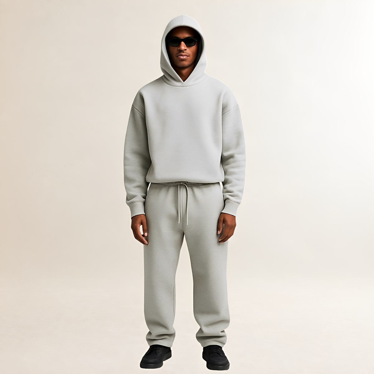 Męski zestaw dresowy hoodie i joggery oversize z regulowanym kapturem