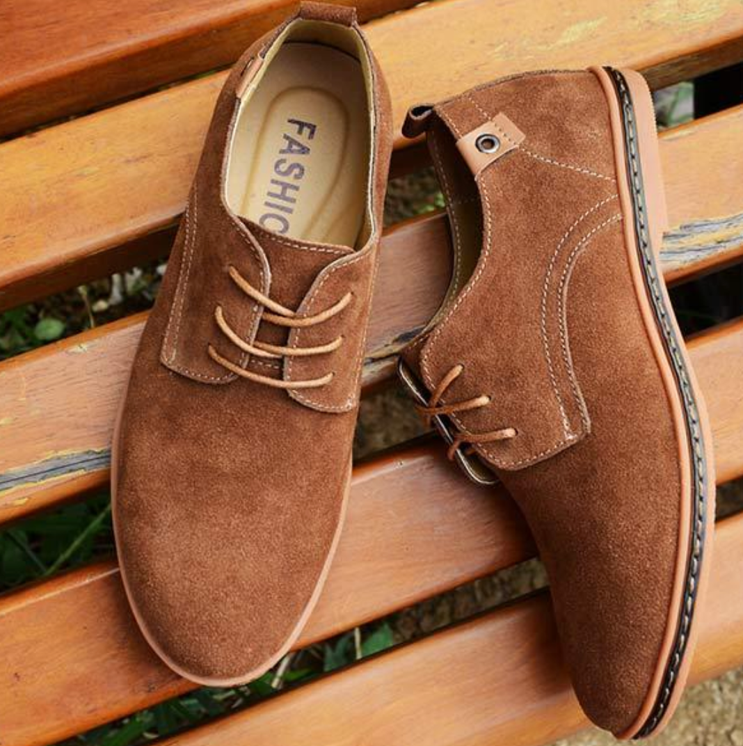Męskie casualowe buty sznurowane, okrągły nosek, klasyczny design