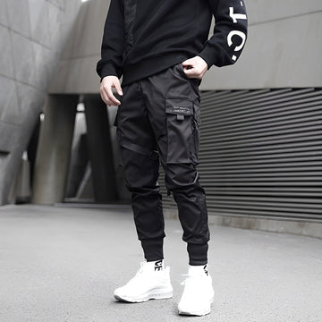 Męskie spodnie cargo z tacticalnymi funkcjami tapered fit regulowane paski wielopocket
